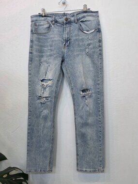Maison Article Johnny Straight Distressed Jeans 34x30